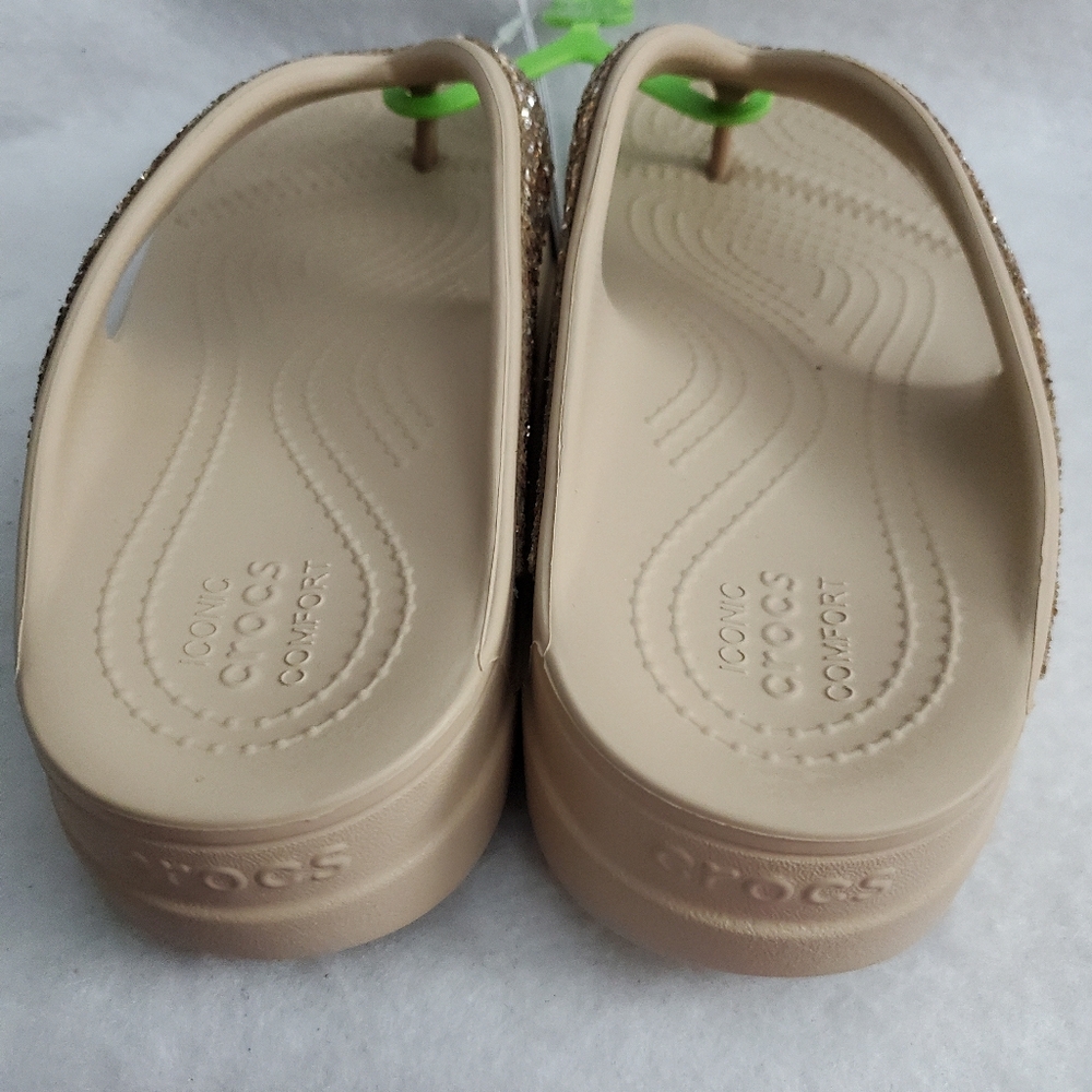 Crocs Women's Sloane Glitter Flip Flop Wedge Sandals W7 - Picture 6 of 10